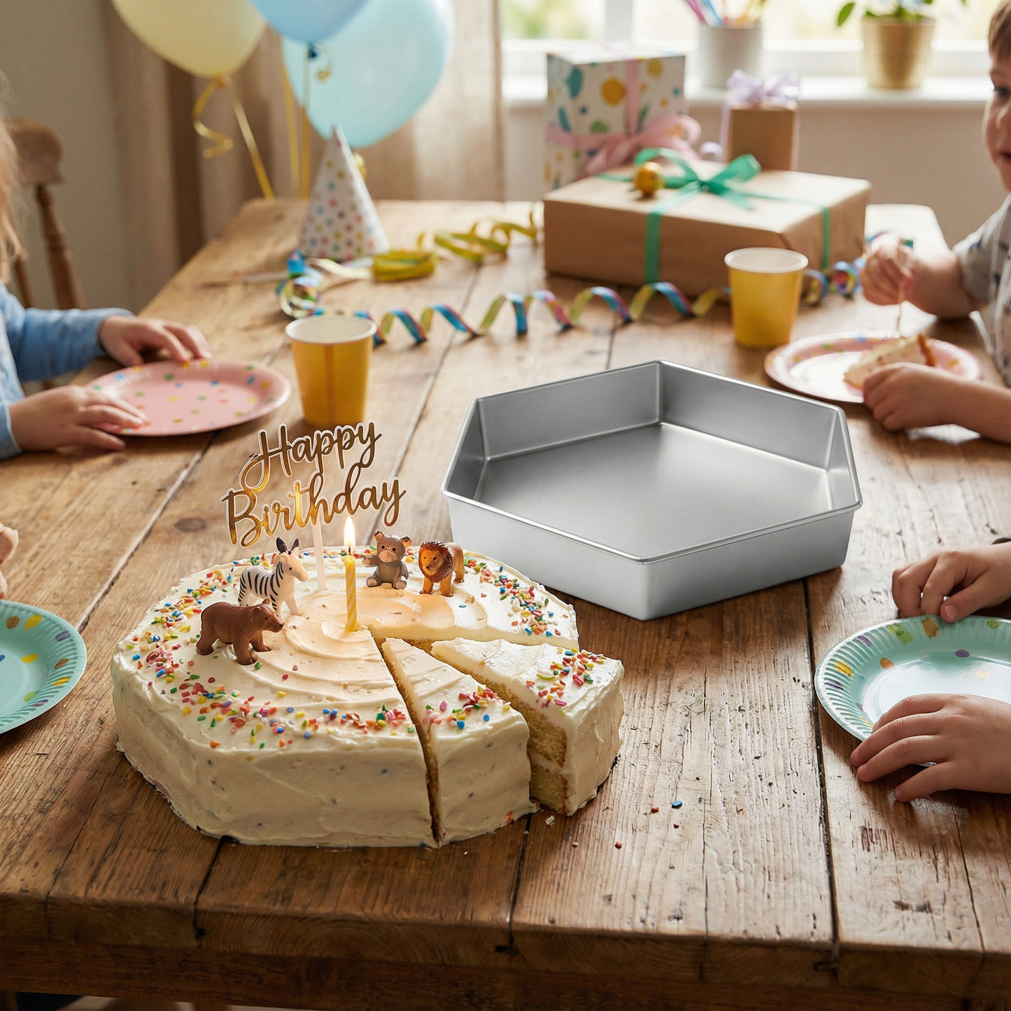 Single Hexagon Cake Pan – Available in 6", 8", 10", 12" (3" DEEP)