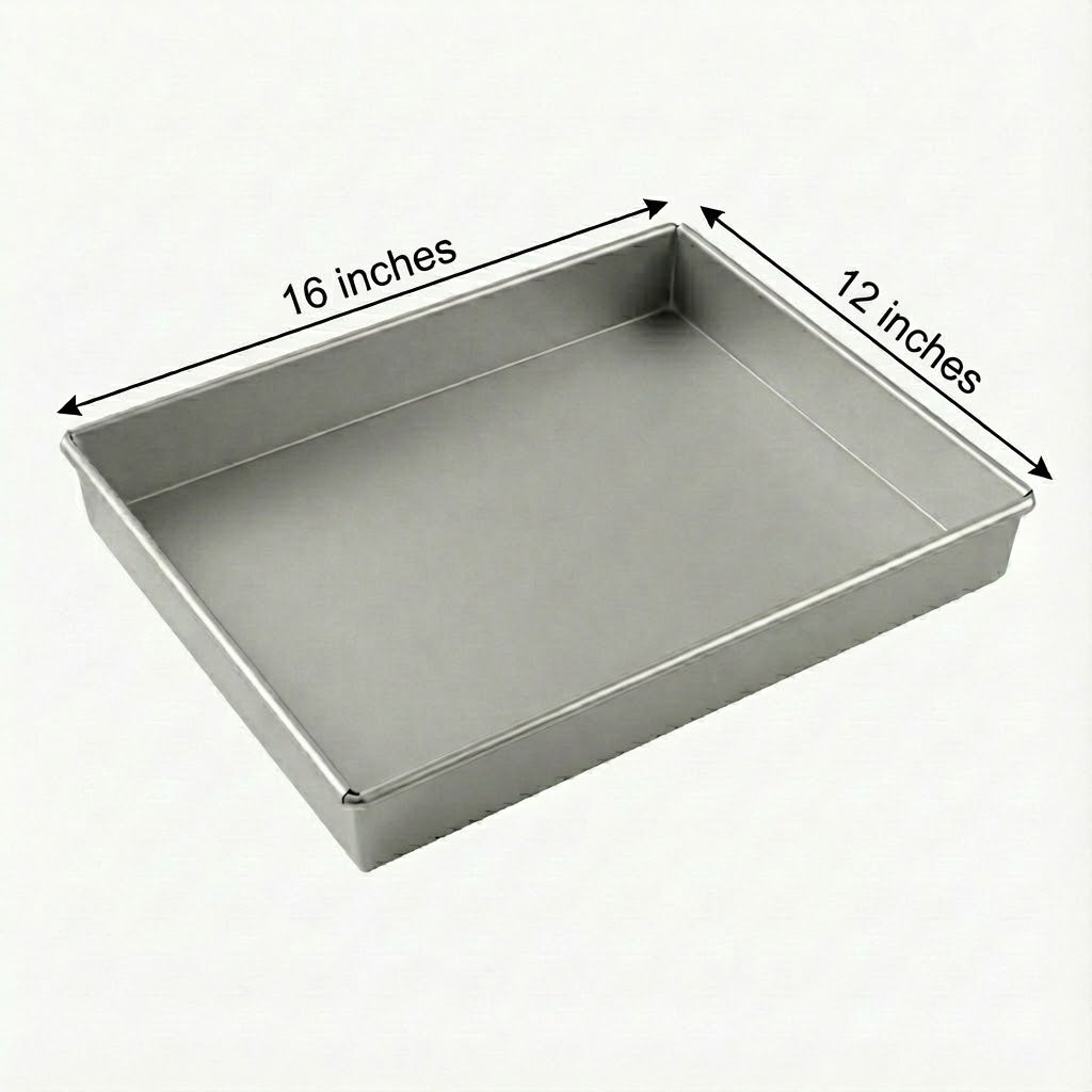 EUROTINS Rectangle Baking Tray  – 14”, 16”, 18” 24" and 30" | Heavy Duty Domestic and Commercial Bakery Use 2" Deep