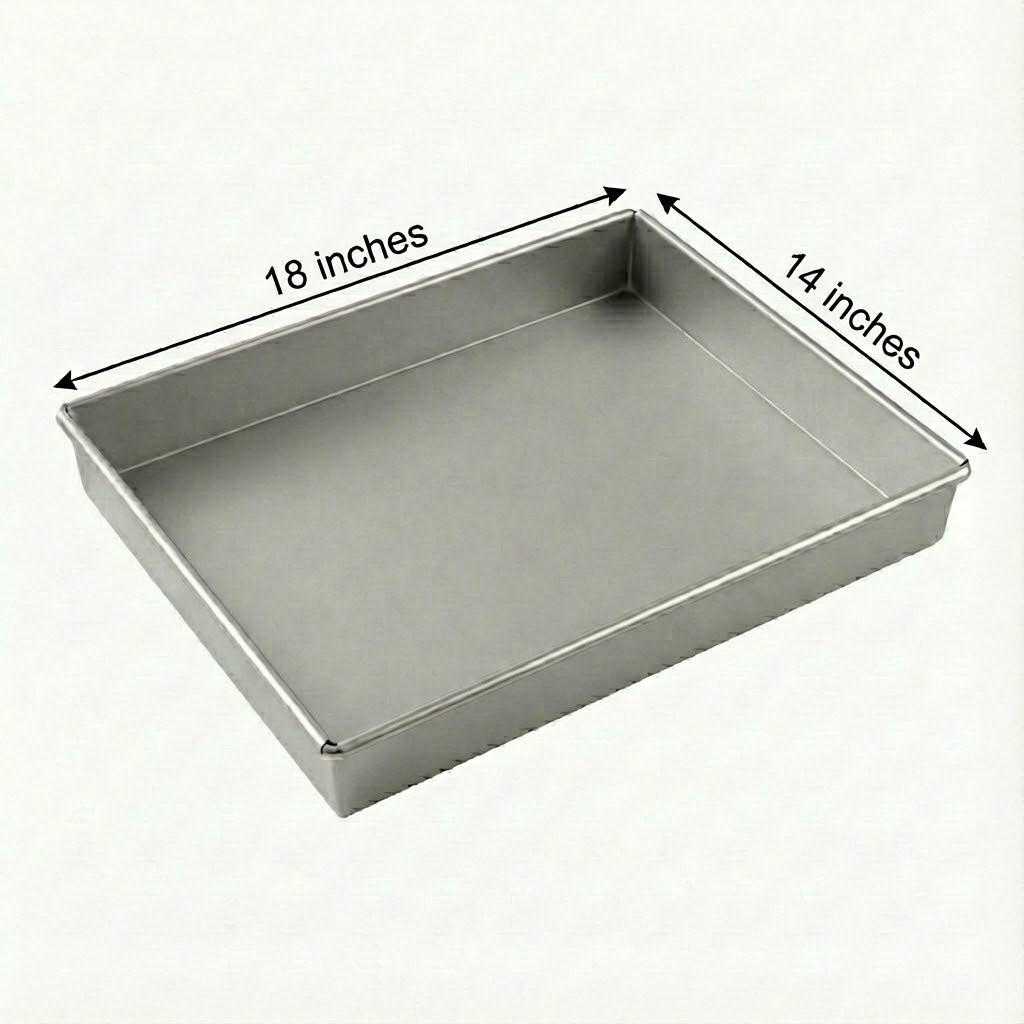 EUROTINS Rectangle Baking Tray  – 14”, 16”, 18” 24" and 30" | Heavy Duty Domestic and Commercial Bakery Use 2" Deep