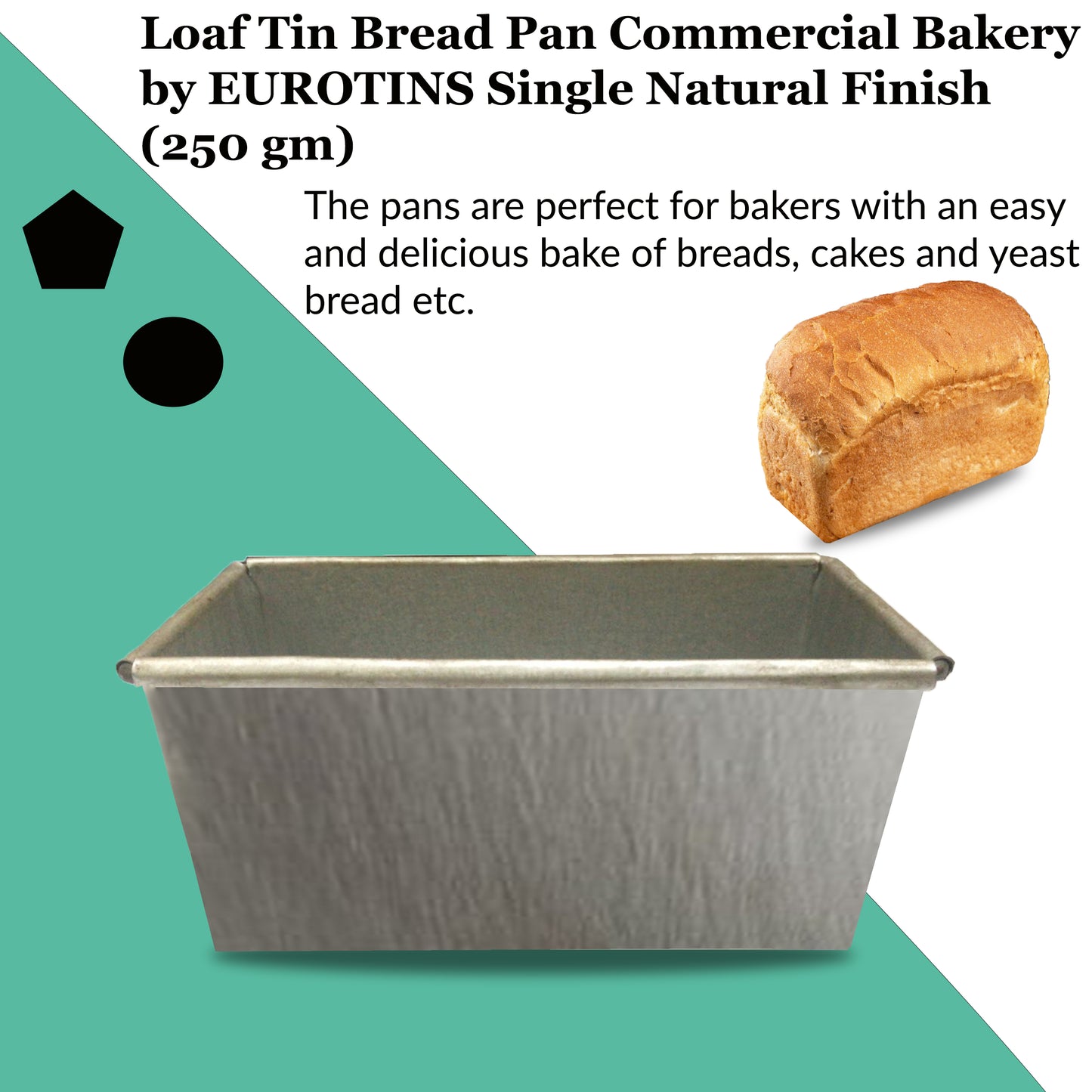 Singles Loaf Tin Bread Pan Commercial Bakery by EUROTINS