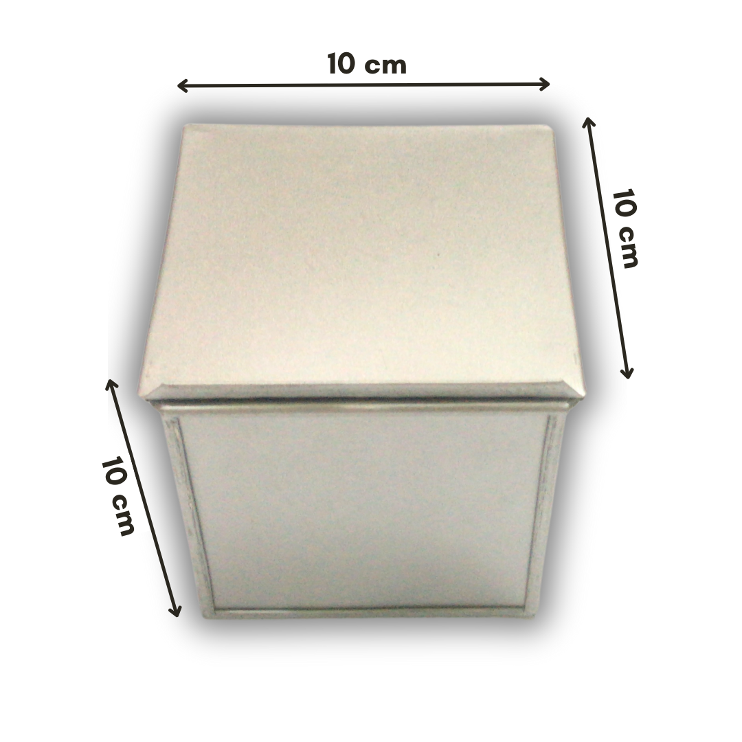 Set Of 2 Pullman Cube Tin with Lid 10cm x 10 cm x 10 cm