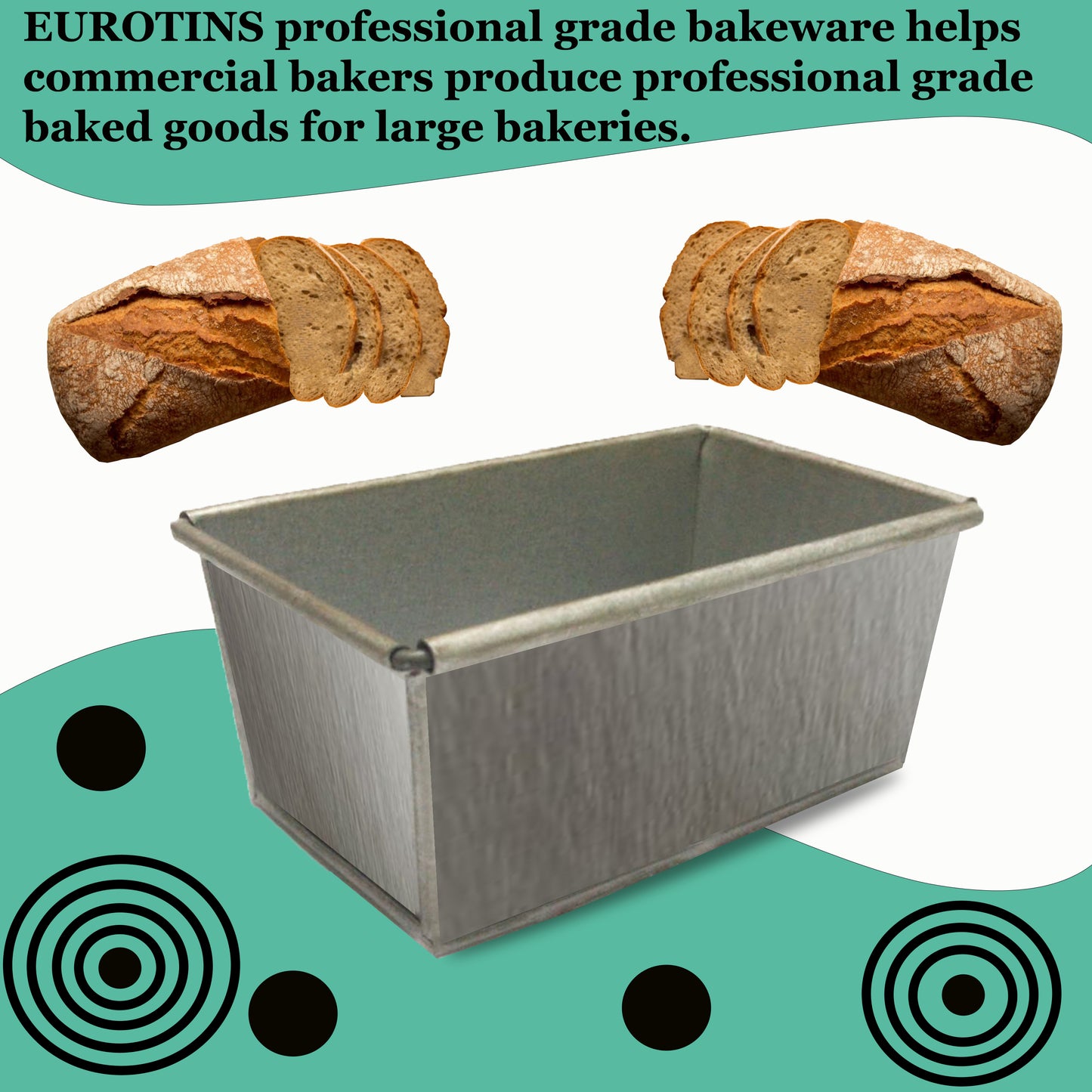 Singles Loaf Tin Bread Pan Commercial Bakery by EUROTINS