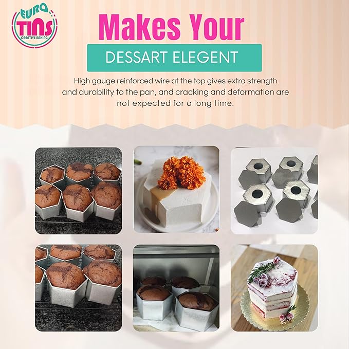 Set of 6 Mini Cake Tins Loose Bottom With Free Tray