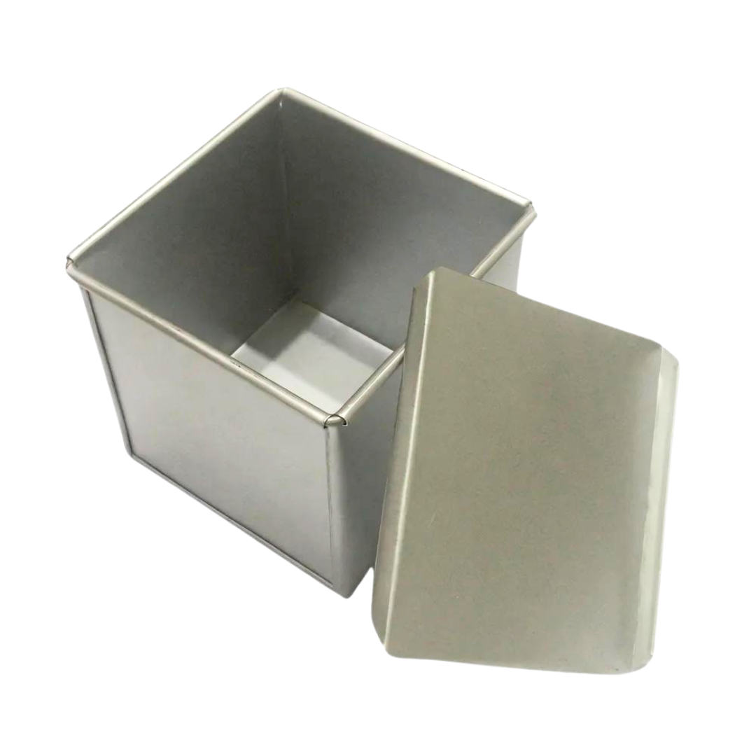 Set Of 2 Pullman Cube Tin with Lid 10cm x 10 cm x 10 cm