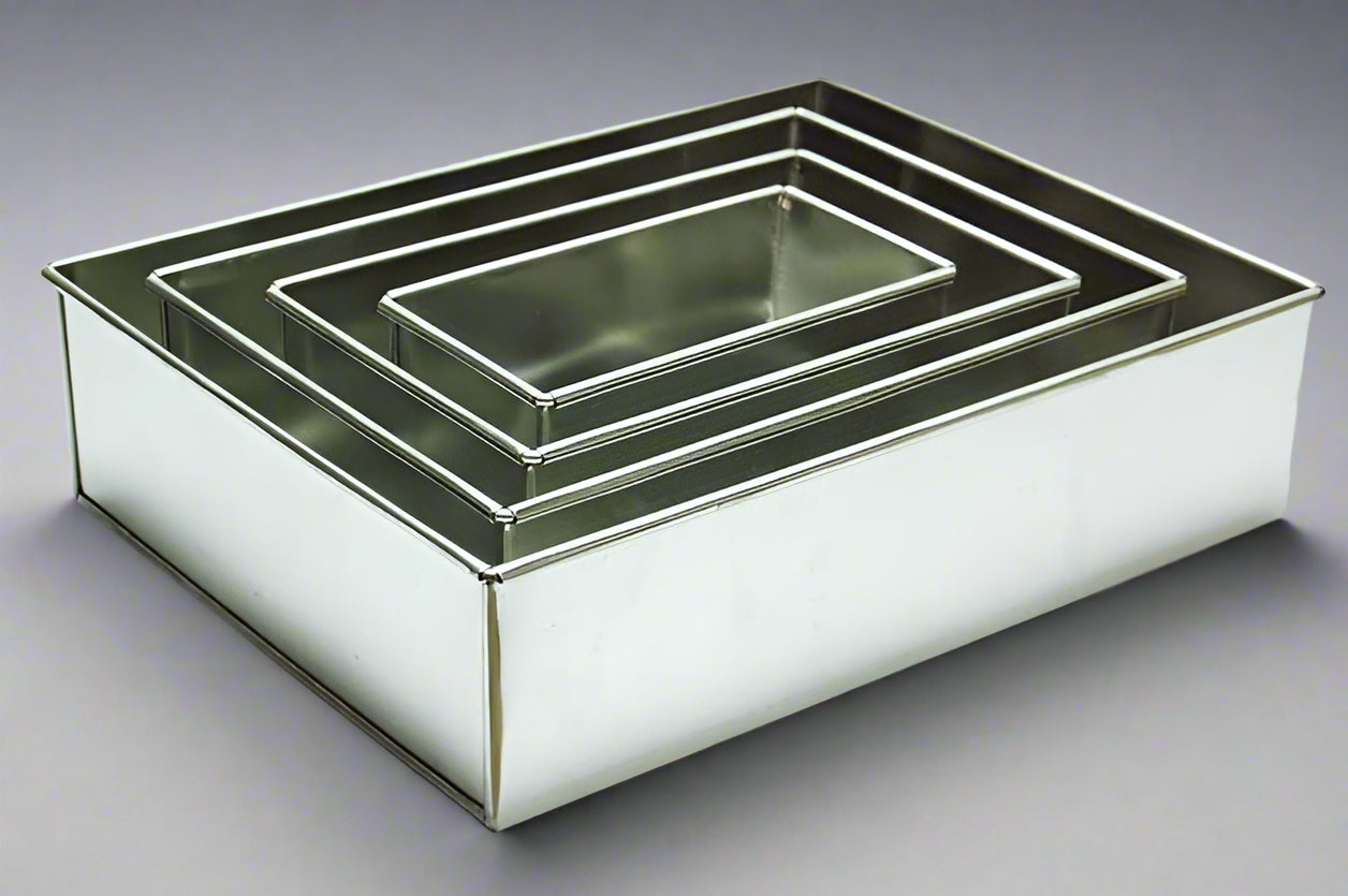 SET OF 4 TIER RECTANGLE (3" DEEP) CAKE TINS / CAKE PANS / CAKE MOULDS