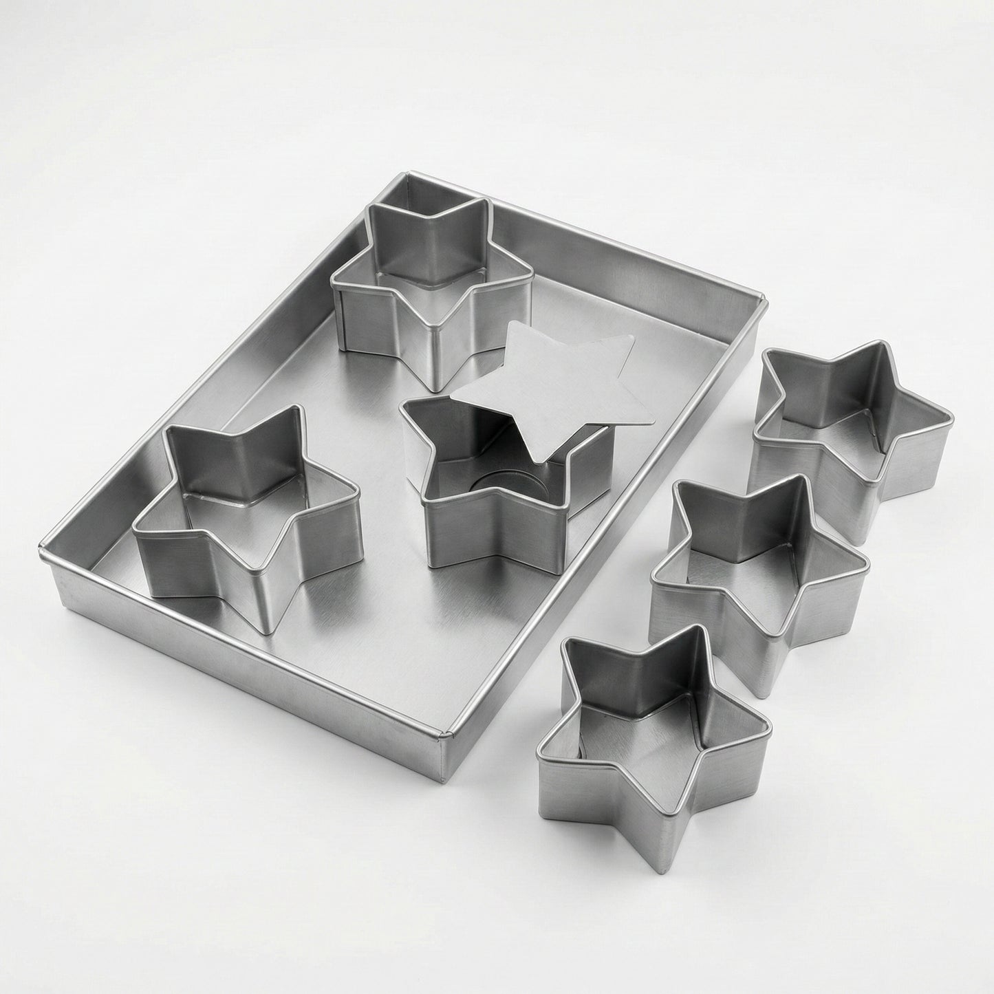 Set of 6 Mini Cake Tins Loose Bottom With Free Tray