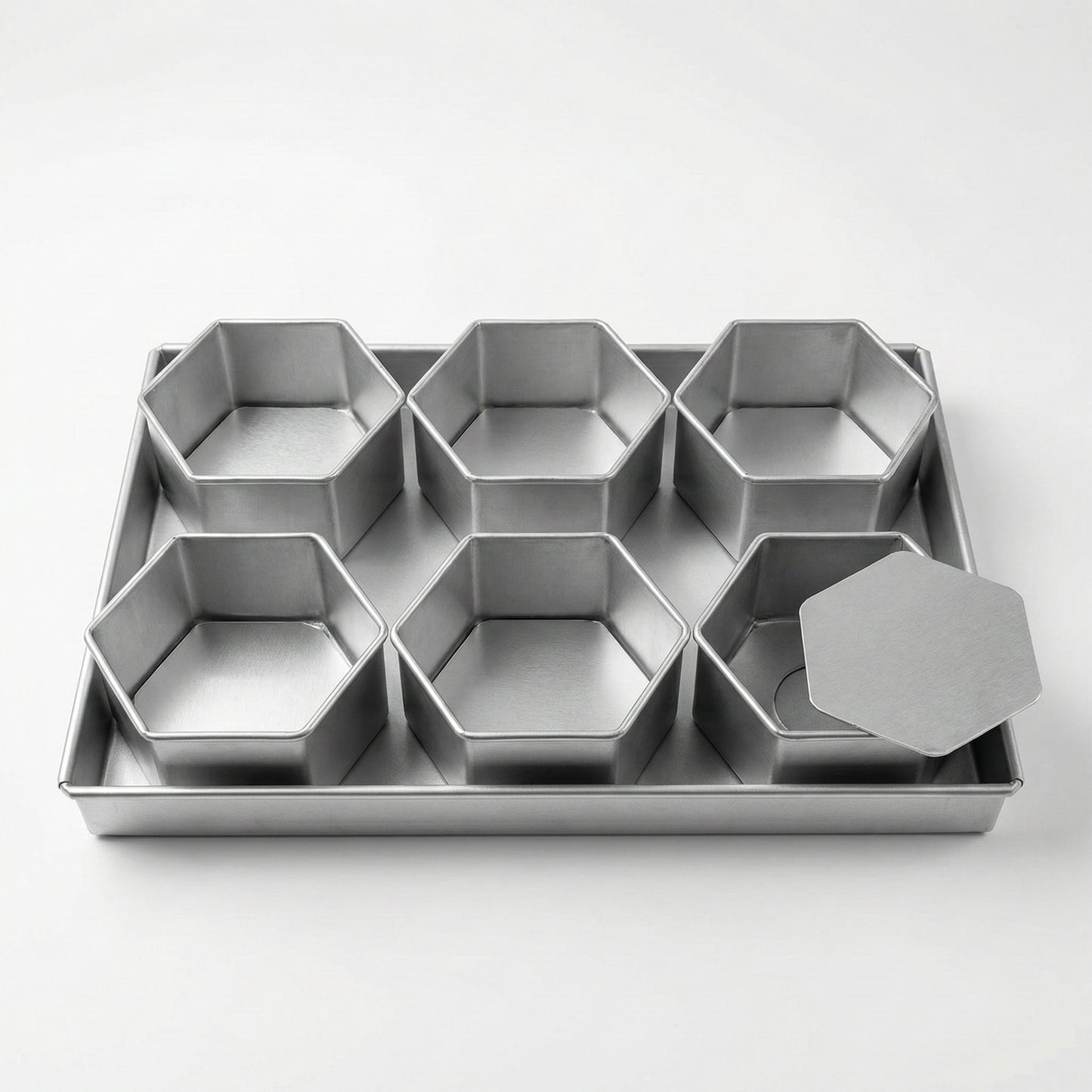 Set of 6 Mini Cake Tins Loose Bottom With Free Tray