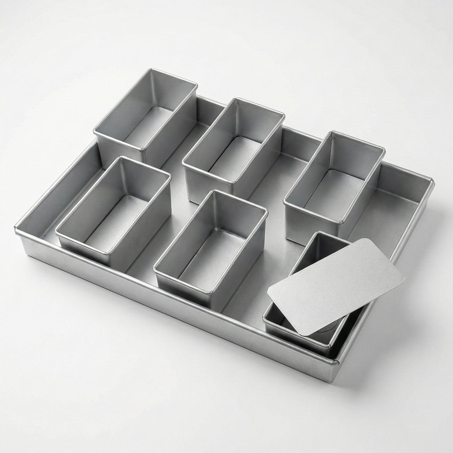 Set of 6 Mini Cake Tins Loose Bottom With Free Tray