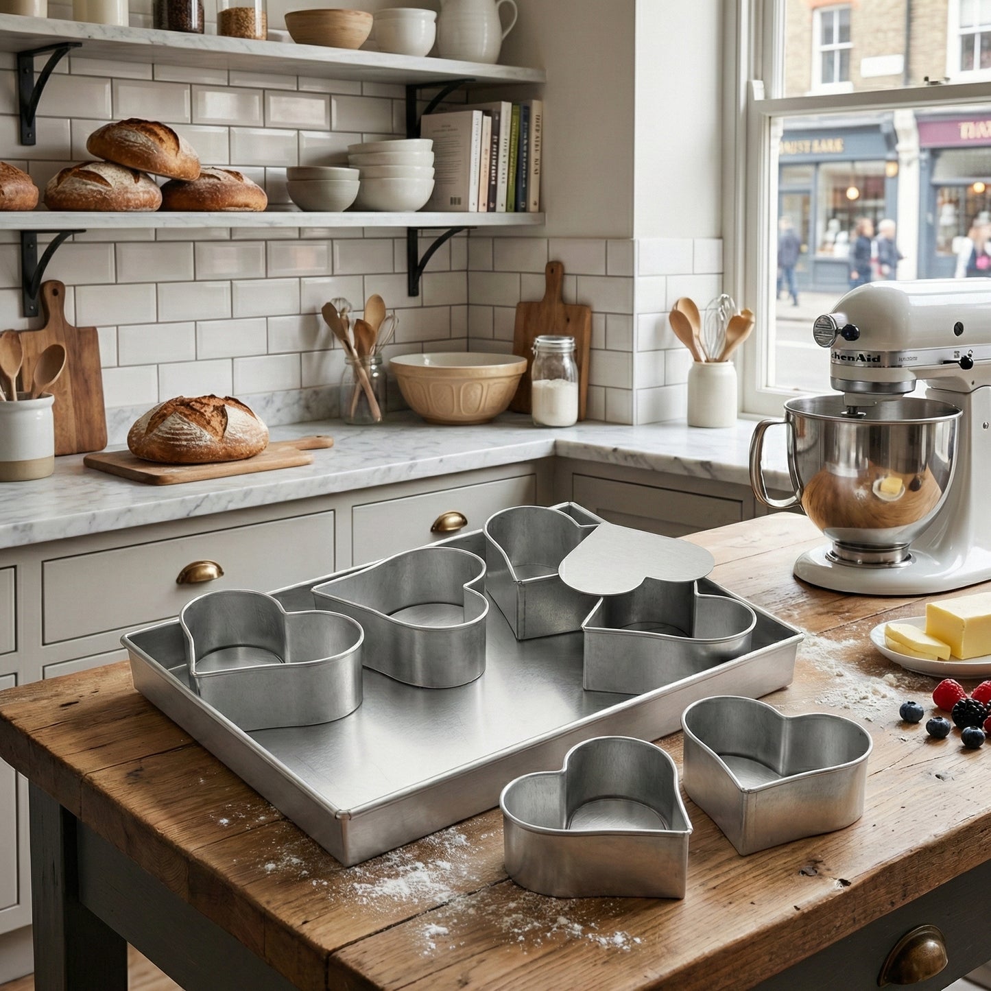 Set of 6 Mini Cake Tins Loose Bottom With Free Tray