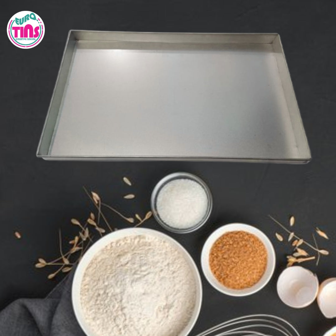 EUROTINS Rectangle Baking Tray  – 14”, 16”, 18” 24" and 30" | Heavy Duty Domestic and Commercial Bakery Use 2" Deep