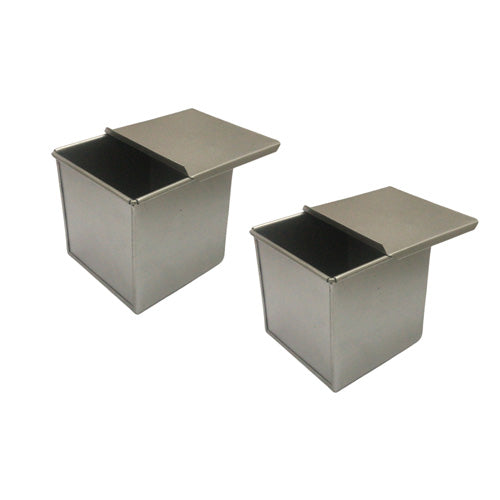 Set Of 2 Pullman Cube Tin with Lid 10cm x 10 cm x 10 cm