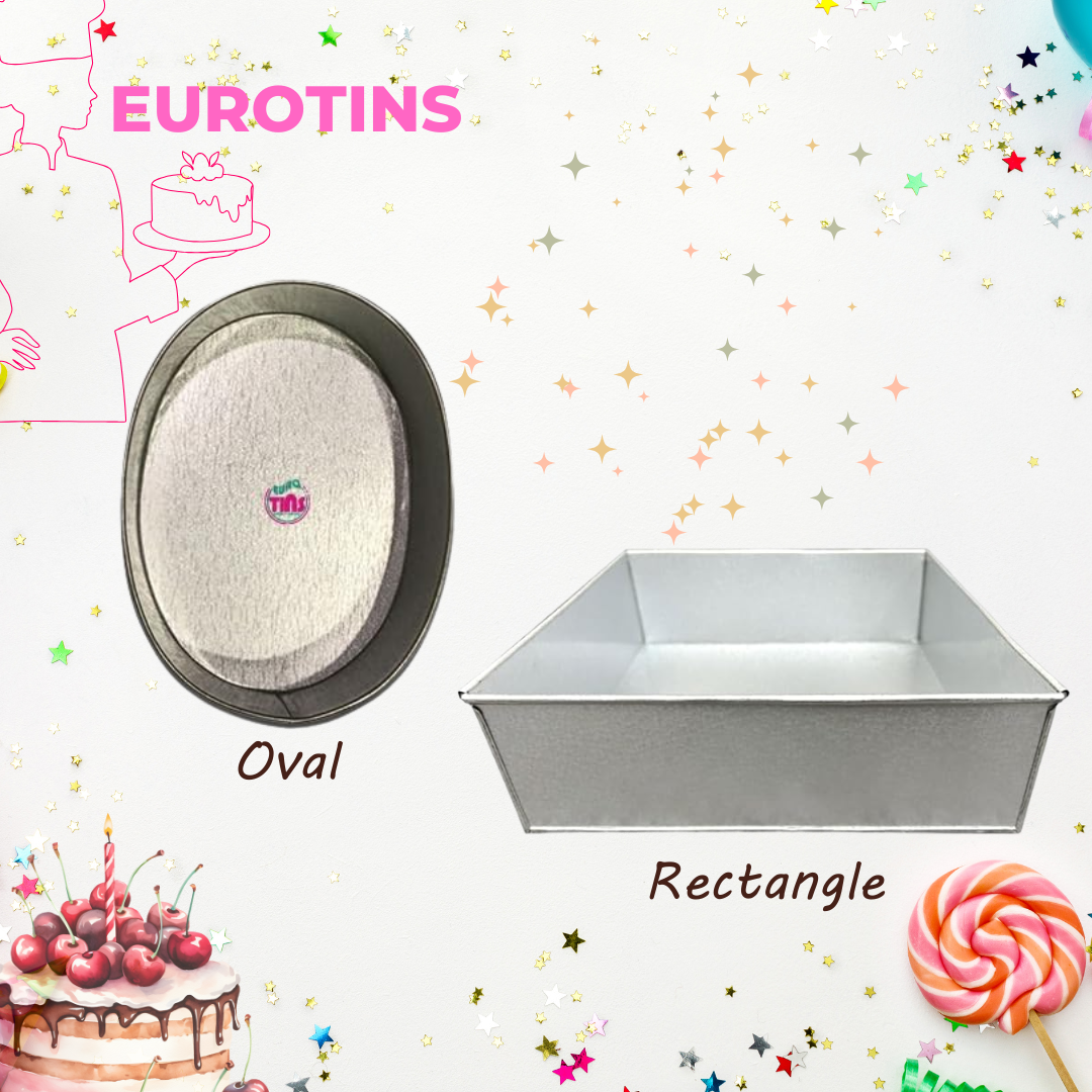 EUROTINS Premier Cake Baking Pans Combo - Pick Any 3 Shapes! Round, Heart, Star, Hexagon, Square, Rectangle & Petal
