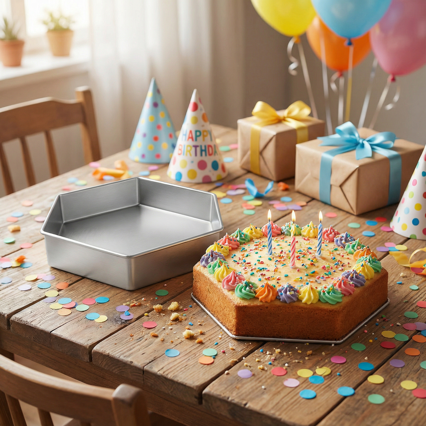 Single Hexagon Cake Pan – Available in 6", 8", 10", 12" (3" DEEP)