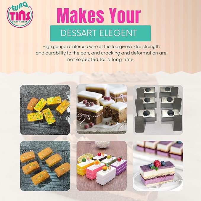 Set of 6 Mini Cake Tins Loose Bottom With Free Tray